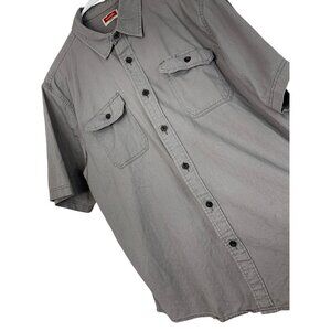 Wrangler flex Mens Gray Short-Sleeve Button-Up Shirt L/G western GUC 8853